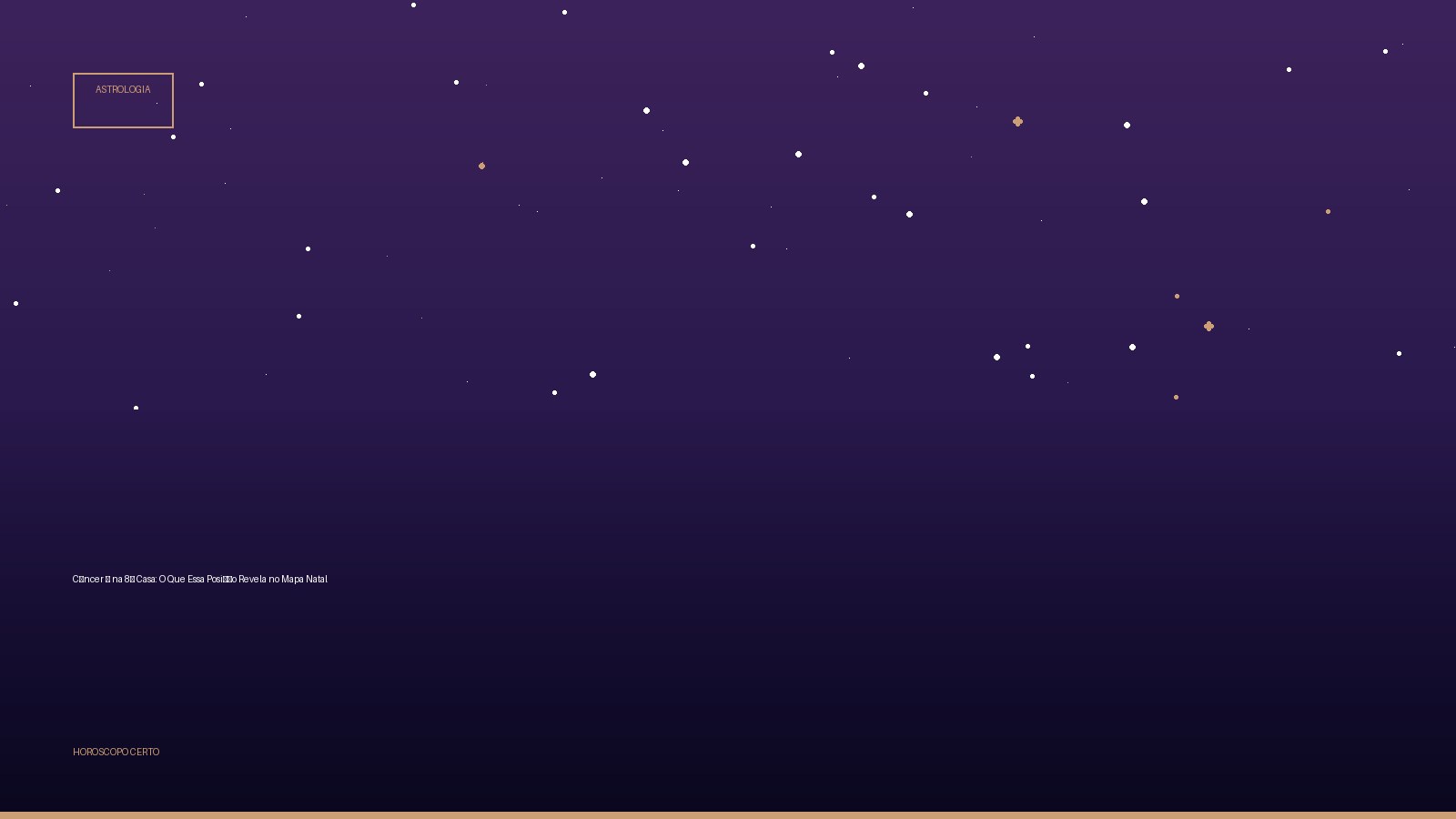 Câncer ♋ na 8ª Casa: O Que Essa Posição Revela no Mapa Natal — Astrologia no Horoscopo Certo