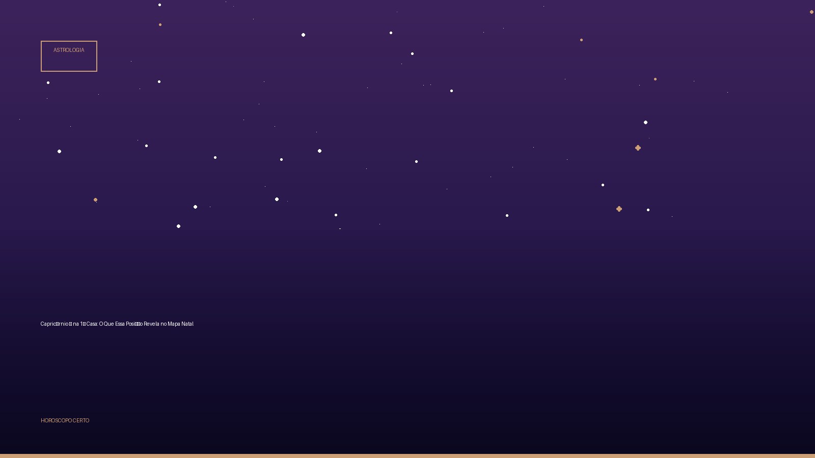 Capricórnio ♑ na 1ª Casa: O Que Essa Posição Revela no Mapa Natal — Astrologia no Horoscopo Certo