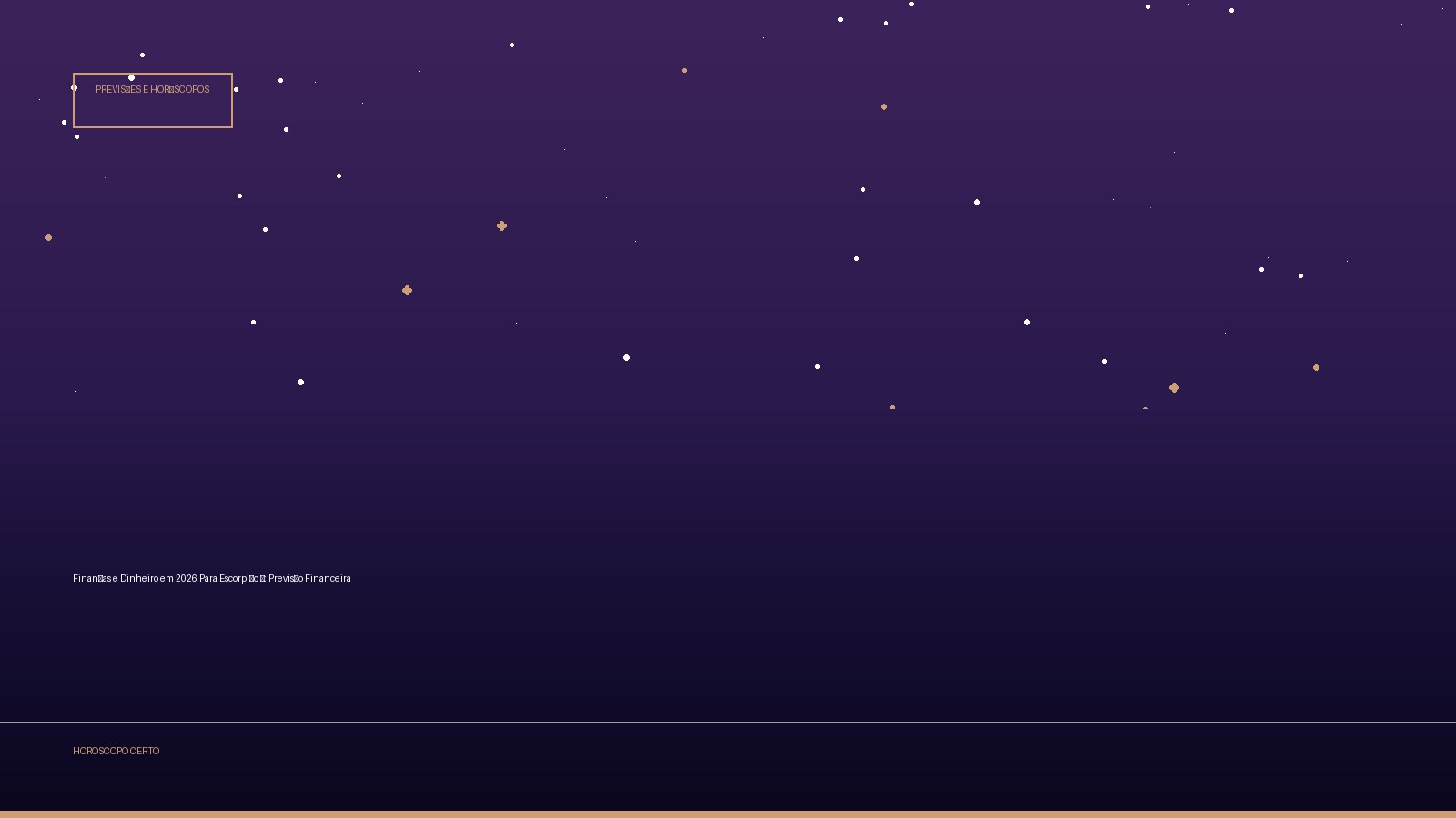 Finanças e Dinheiro em 2026 Para Escorpião ♏: Previsão Financeira — Previsões e Horóscopos no Horoscopo Certo