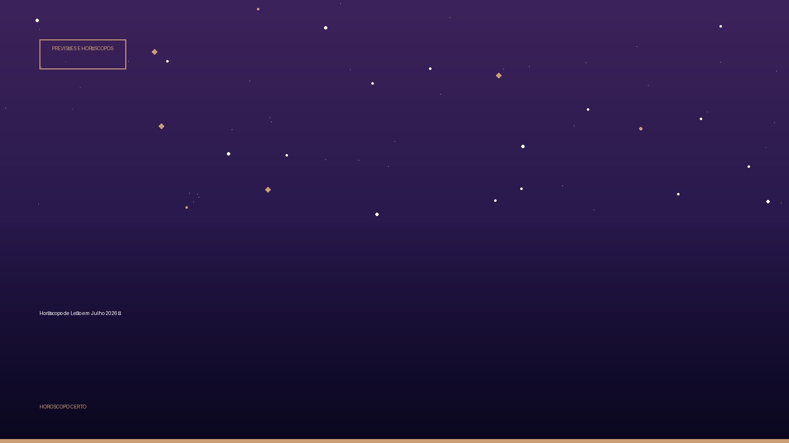 Horóscopo de Leão em Julho 2026 ♌ — Previsões e Horóscopos no Horoscopo Certo