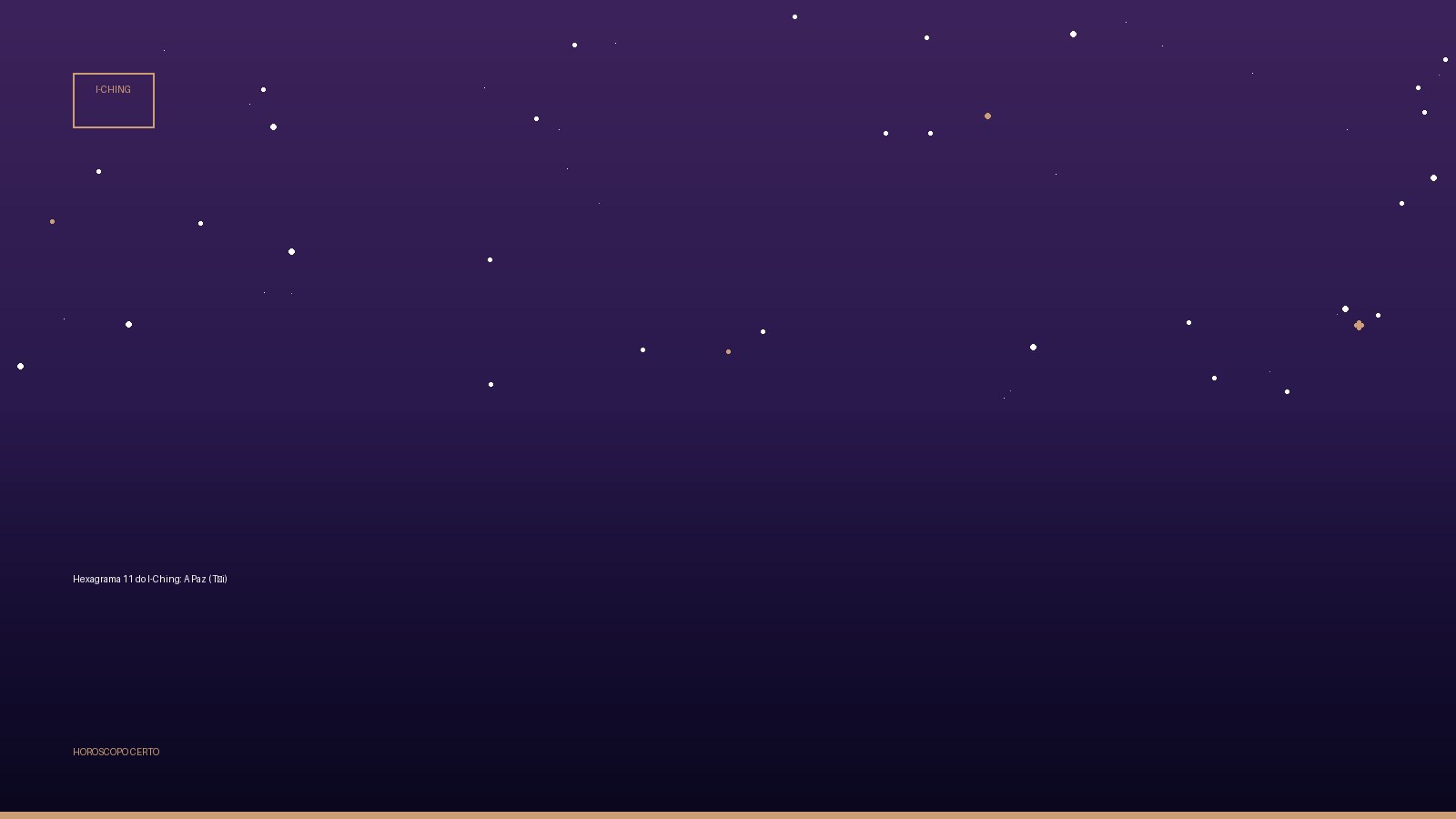Hexagrama 11 do I-Ching: A Paz (Tài) — I-Ching no Horoscopo Certo