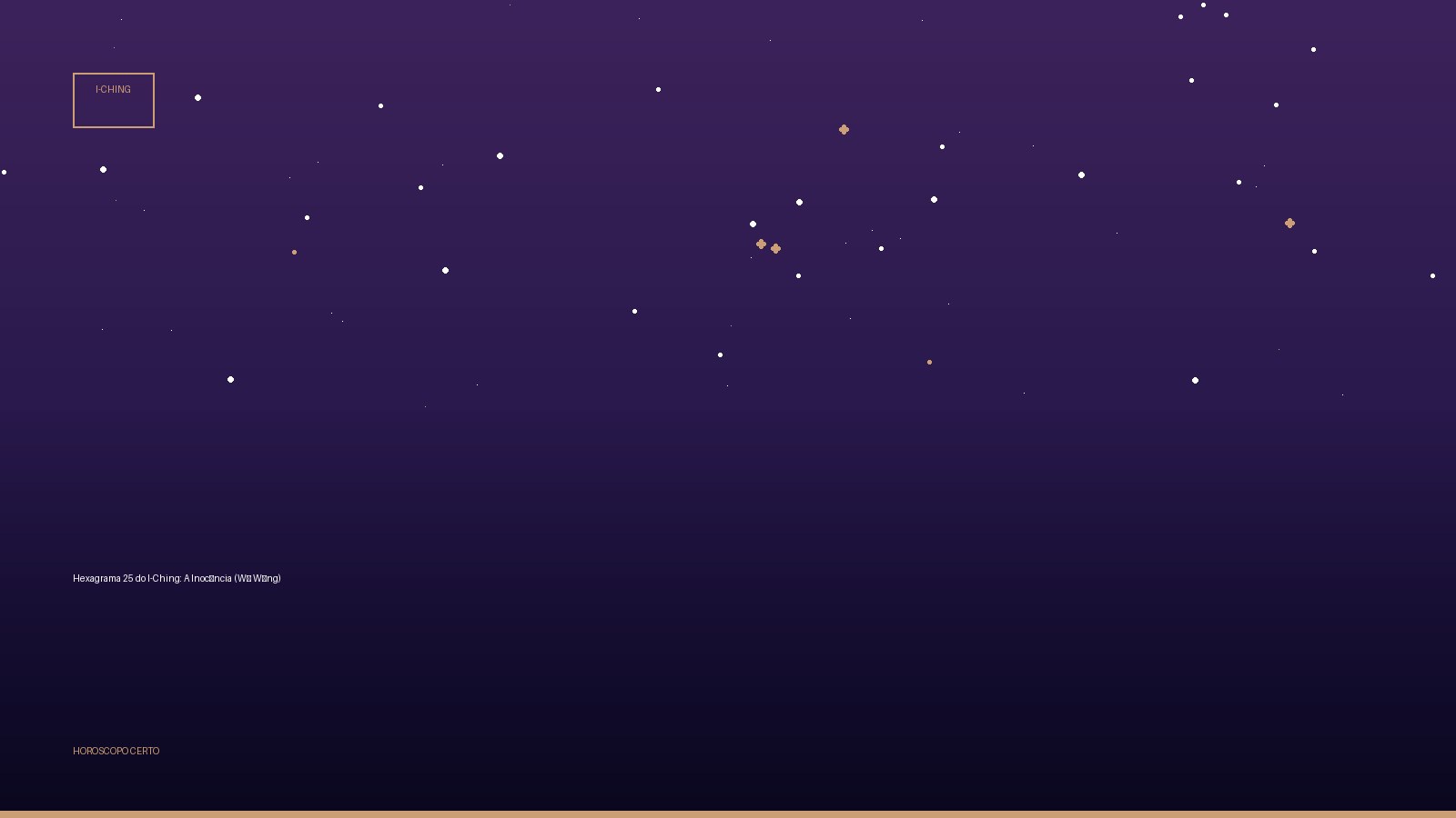 Hexagrama 25 do I-Ching: A Inocência (Wú Wàng) — I-Ching no Horoscopo Certo