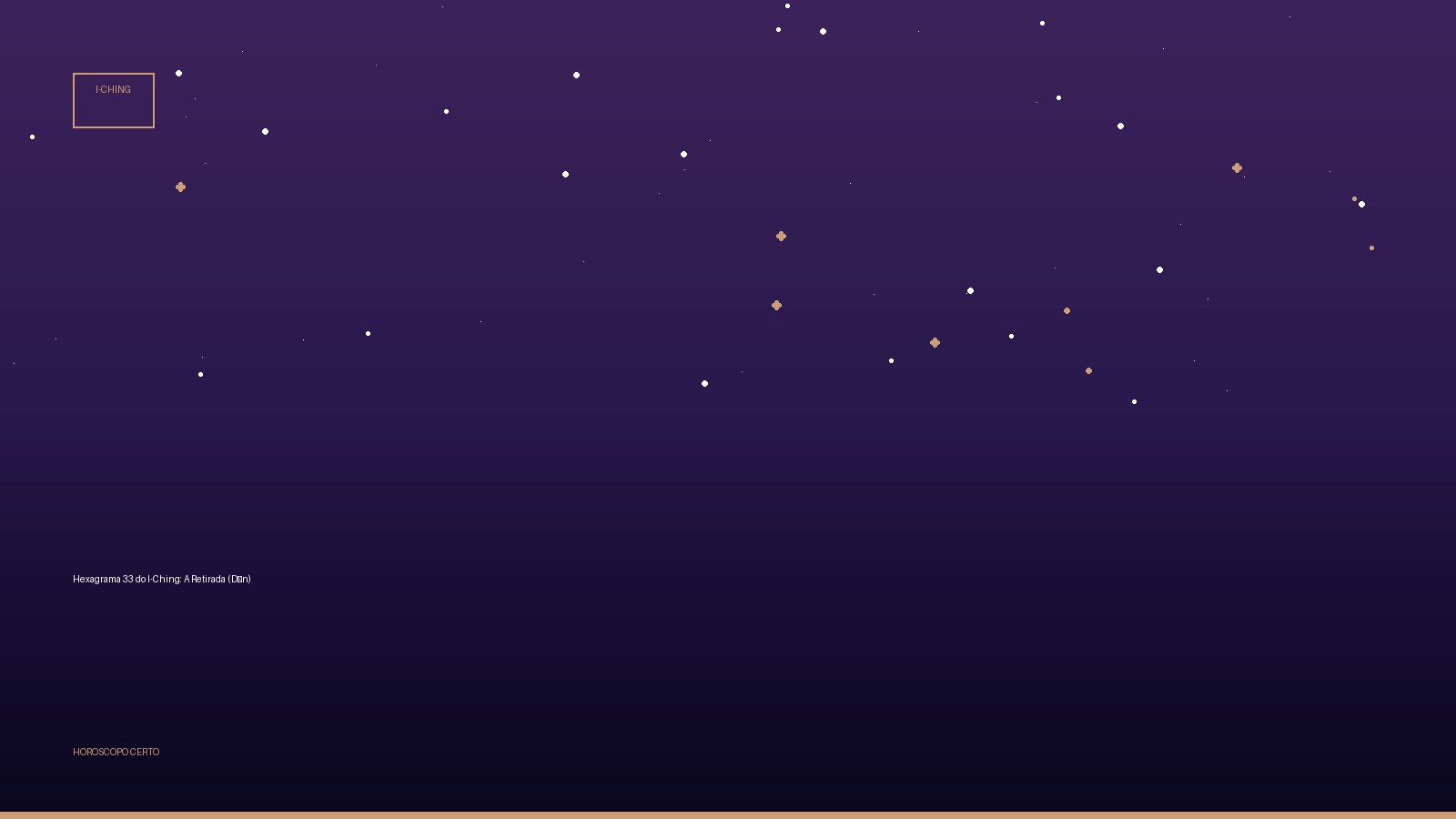 Hexagrama 33 do I-Ching: A Retirada (Dùn) — I-Ching no Horoscopo Certo