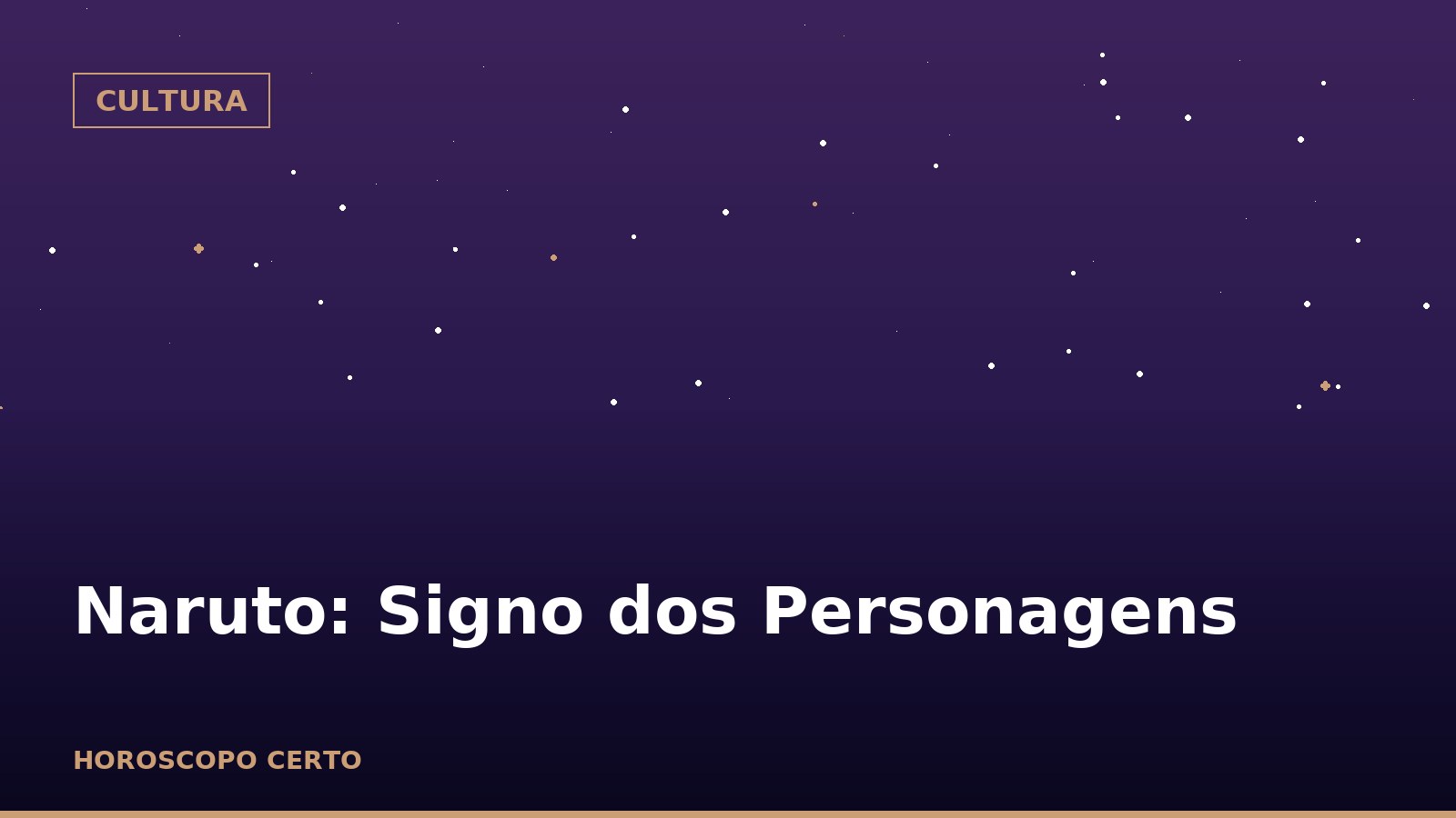 Naruto: Signo dos Personagens — Cultura no Horoscopo Certo