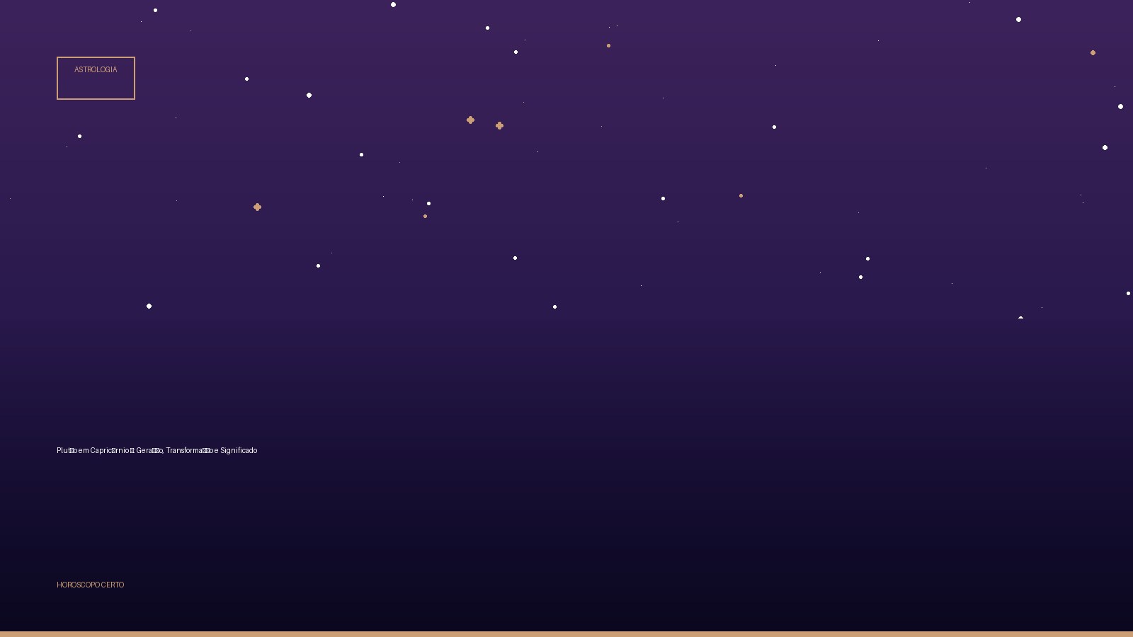 Plutão em Capricórnio ♑: Geração, Transformação e Significado — Astrologia no Horoscopo Certo