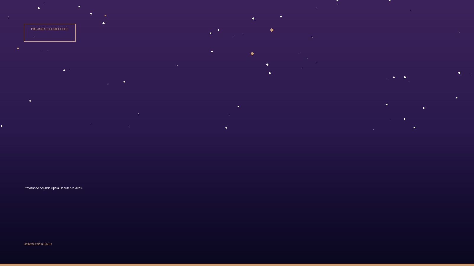 Previsão de Aquário ♒ para Dezembro 2026 — Previsões e Horóscopos no Horoscopo Certo