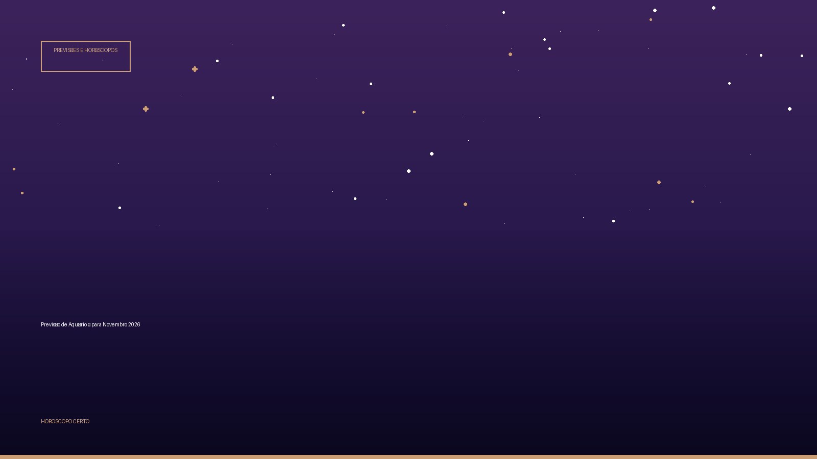 Previsão de Aquário ♒ para Novembro 2026 — Previsões e Horóscopos no Horoscopo Certo