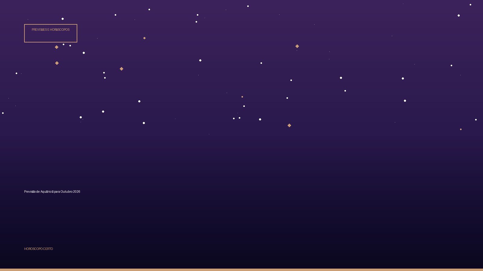 Previsão de Aquário ♒ para Outubro 2026 — Previsões e Horóscopos no Horoscopo Certo