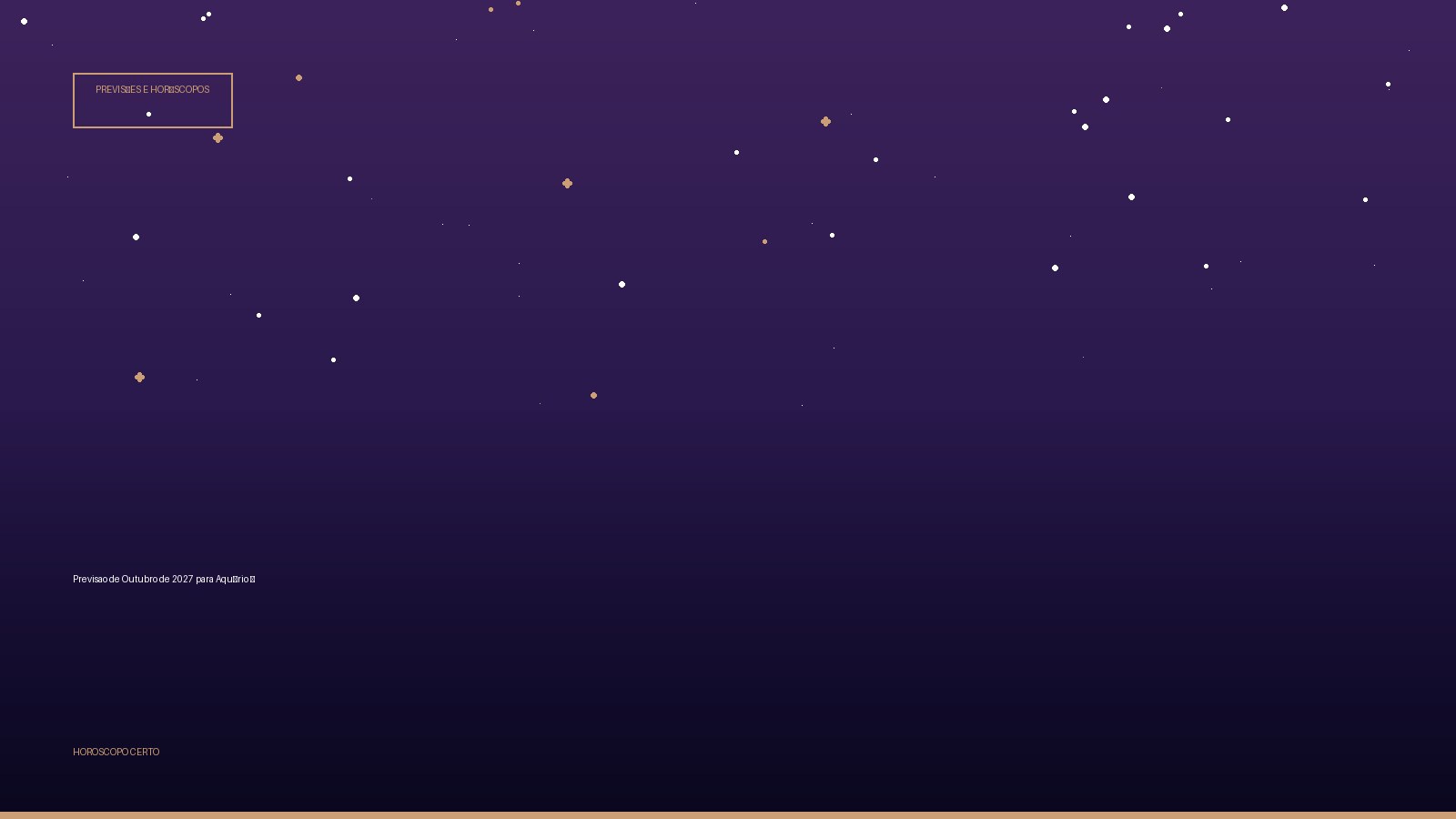 Previsao de Outubro de 2027 para Aquário ♒ — Previsões e Horóscopos no Horoscopo Certo
