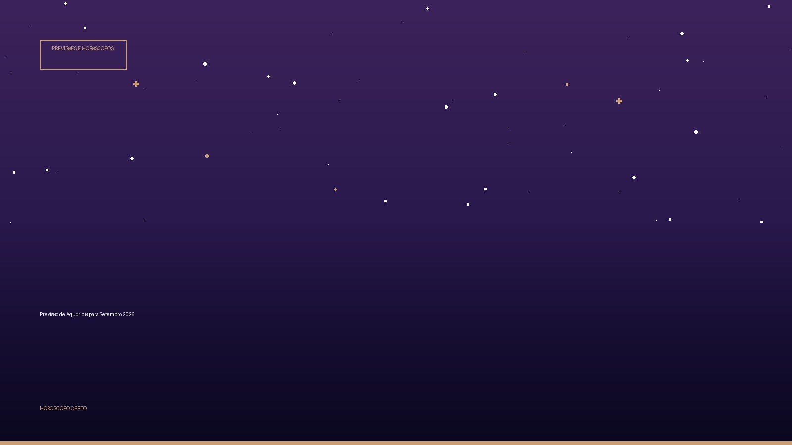 Previsão de Aquário ♒ para Setembro 2026 — Previsões e Horóscopos no Horoscopo Certo