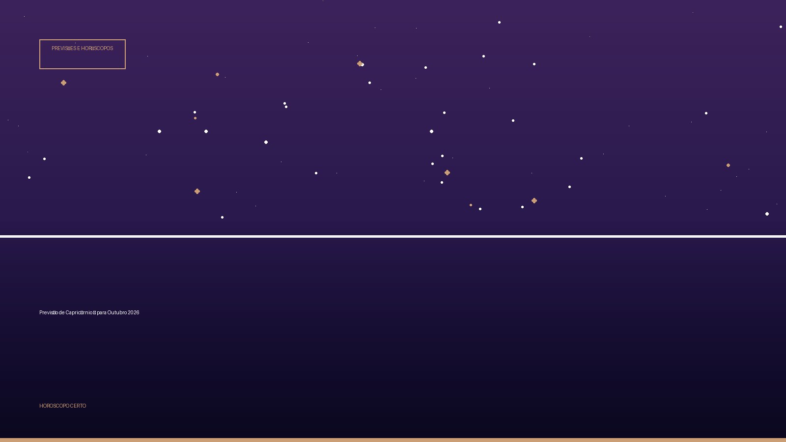Previsão de Capricórnio ♑ para Outubro 2026 — Previsões e Horóscopos no Horoscopo Certo