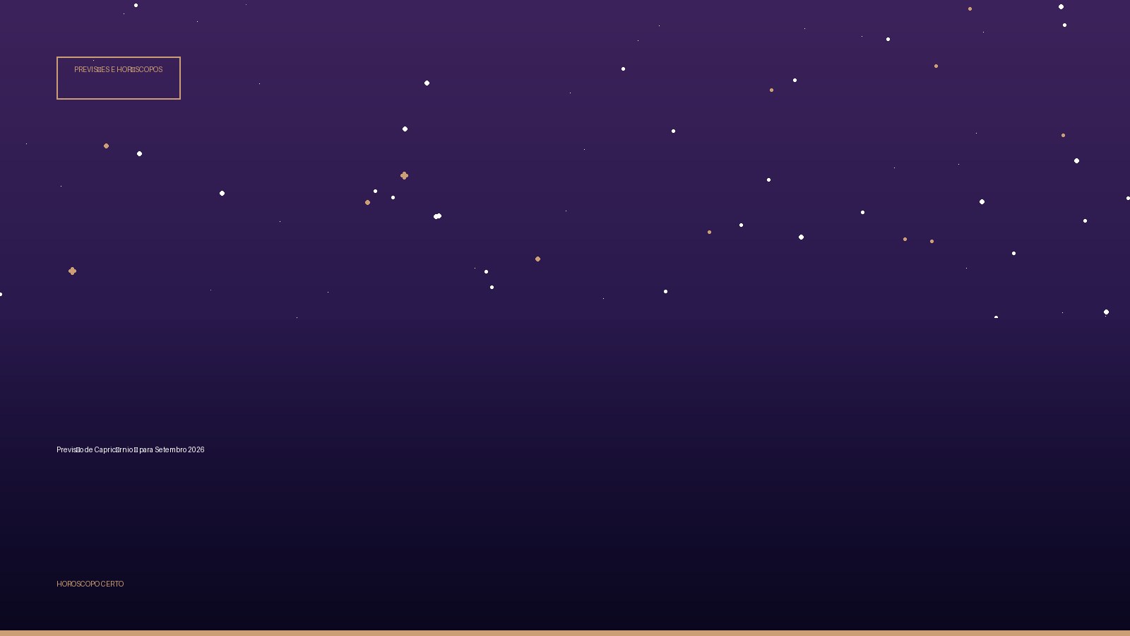 Previsão de Capricórnio ♑ para Setembro 2026 — Previsões e Horóscopos no Horoscopo Certo