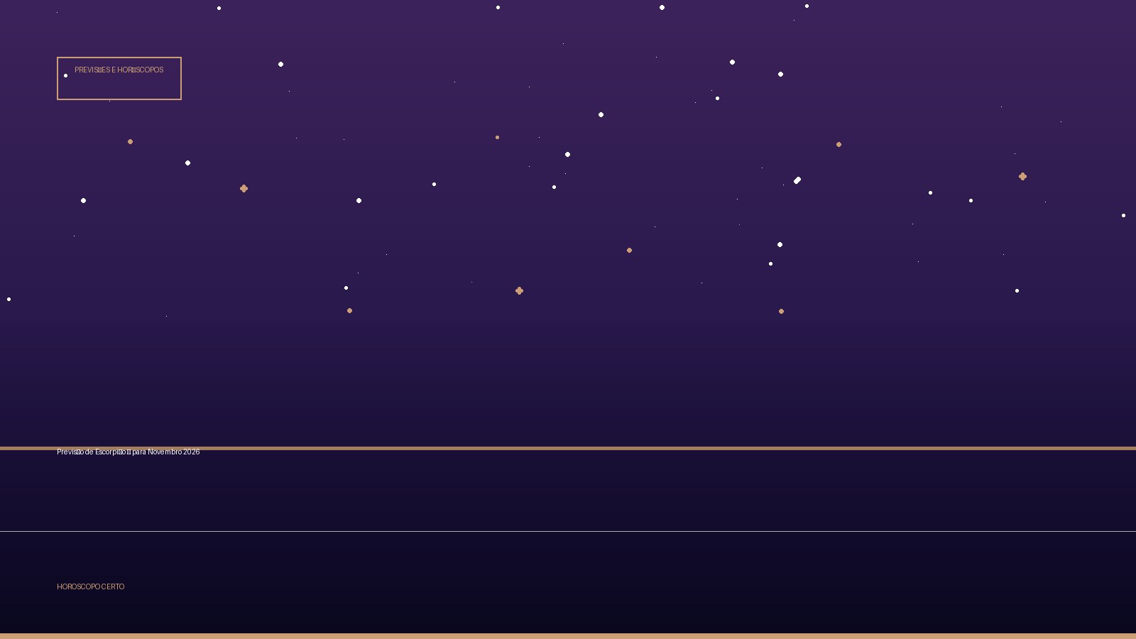 Previsão de Escorpião ♏ para Novembro 2026 — Previsões e Horóscopos no Horoscopo Certo