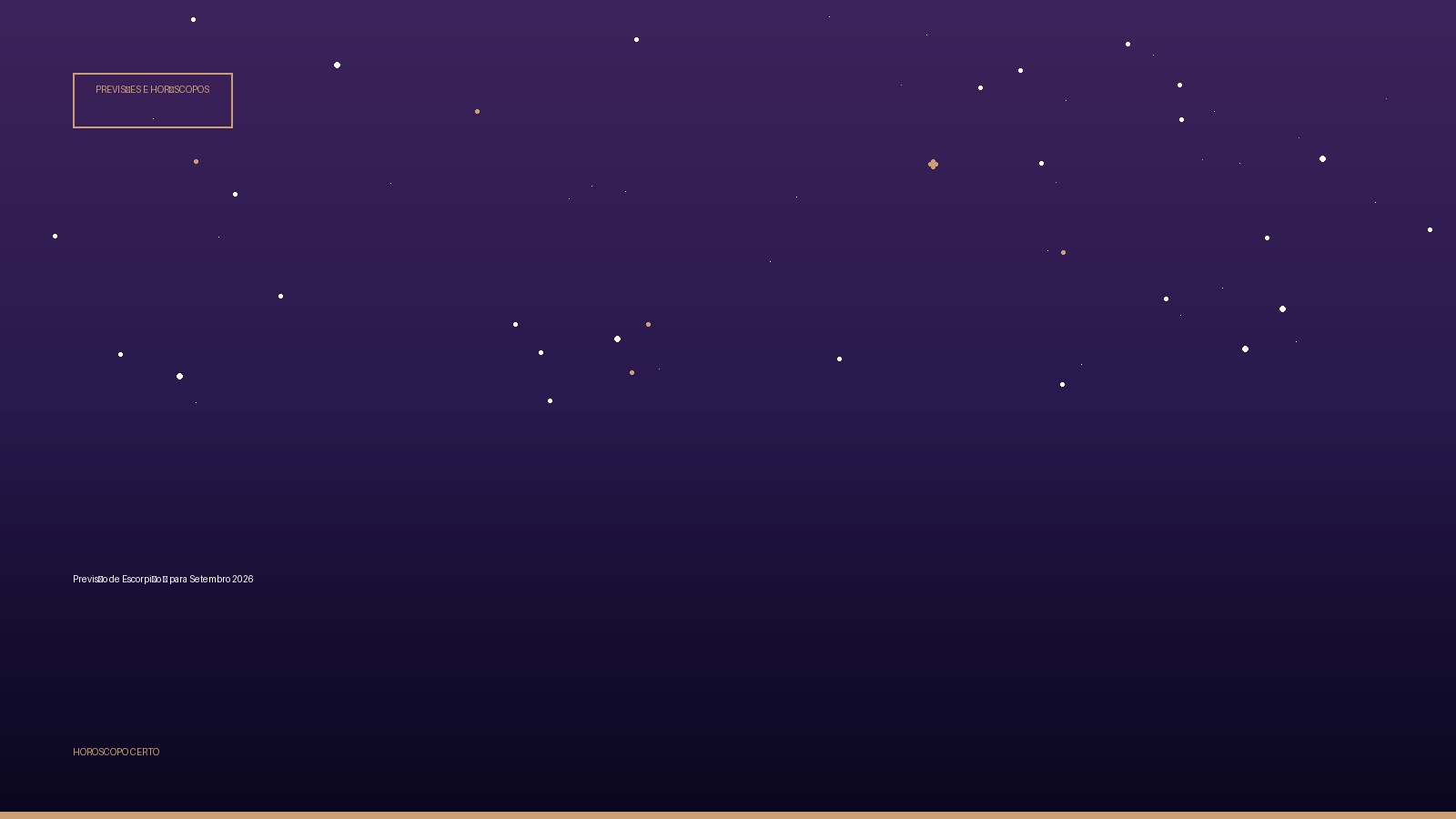 Previsão de Escorpião ♏ para Setembro 2026 — Previsões e Horóscopos no Horoscopo Certo