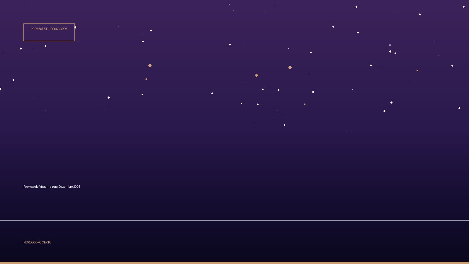Previsão de Virgem ♍ para Dezembro 2026 — Previsões e Horóscopos no Horoscopo Certo