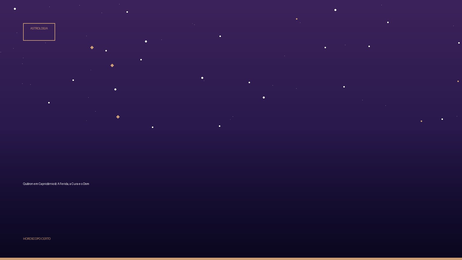 Quíron em Capricórnio ♑: A Ferida, a Cura e o Dom — Astrologia no Horoscopo Certo