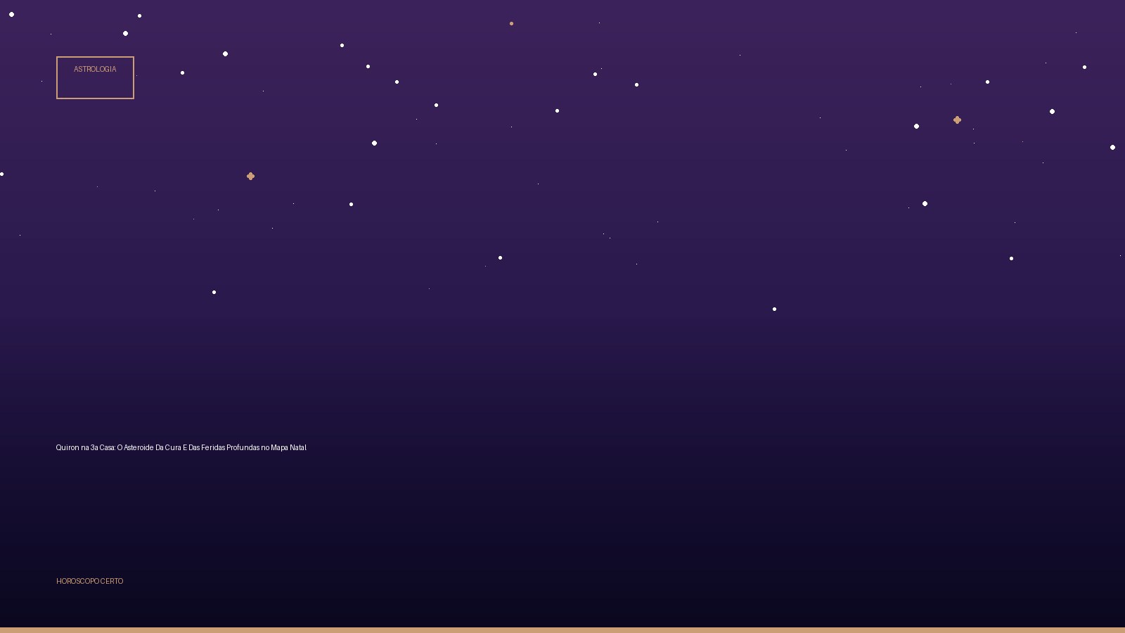 Quiron na 3a Casa: O Asteroide Da Cura E Das Feridas Profundas no Mapa Natal — Astrologia no Horoscopo Certo