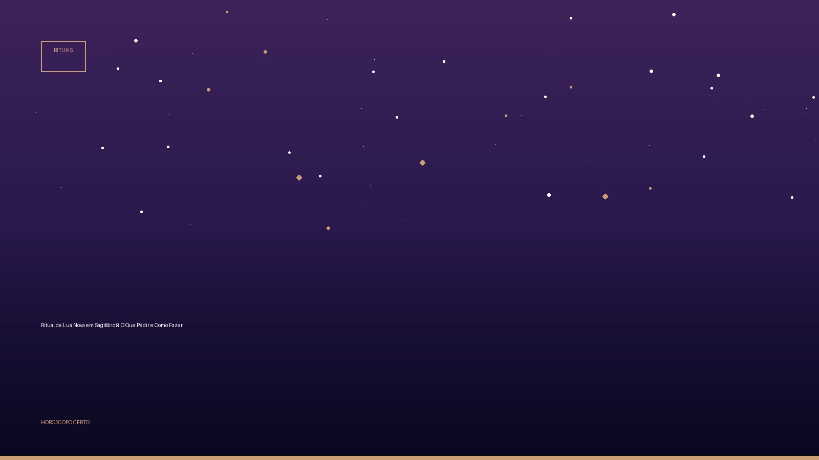 Ritual de Lua Nova em Sagitário ♐: O Que Pedir e Como Fazer — Rituais no Horoscopo Certo