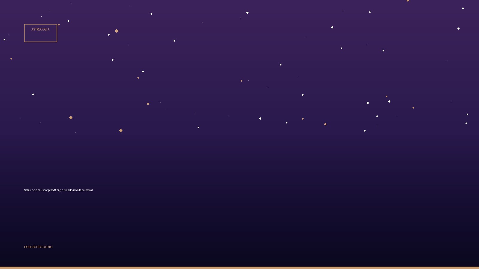 Saturno em Escorpião ♏: Significado no Mapa Astral — Astrologia no Horoscopo Certo
