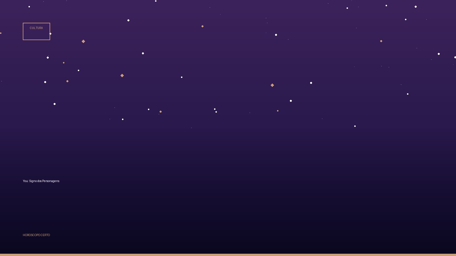 You: Signo dos Personagens — Cultura no Horoscopo Certo